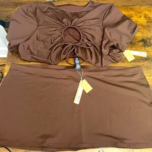 NWT !! SKIMS SIGNATURE SWIM SET IN COCOA!